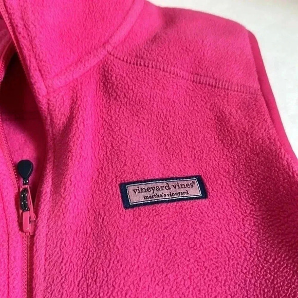Vineyard Vines pink fleece zip up vest size medium - Picture 2 of 7